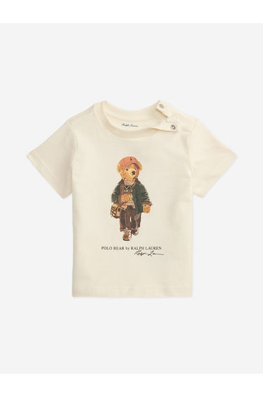 Ralph Lauren Baby Boys Polo Bear T-Shirt in Ivory