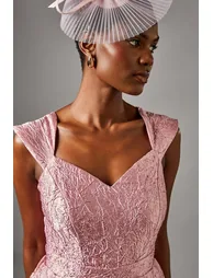 Sweetheart Jacquard Midi Dress - 3