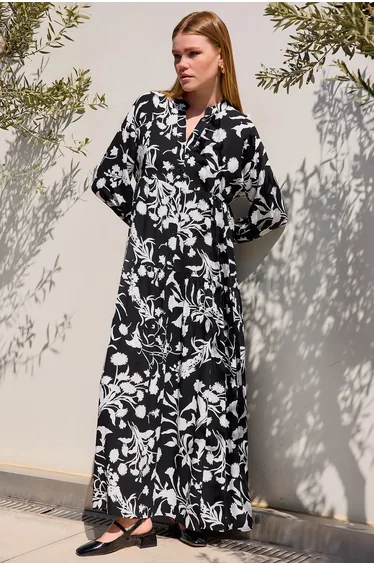 BDART Patterned V-Neck Maxi Dress