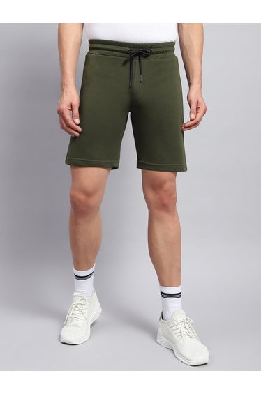 Men Green Plain Short Shorts