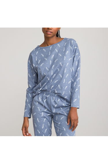 Cotton Mix Pyjamas in Feather Print