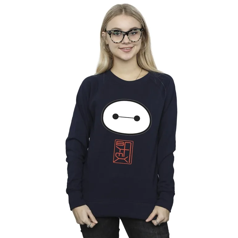 Disney Womens/Ladies Big Hero 6 Baymax Icon Sweatshirt - Navy Blue