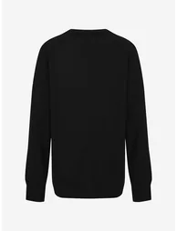 Kids School Cotton Mix Knitted V-Neck Jumper in Black - 1