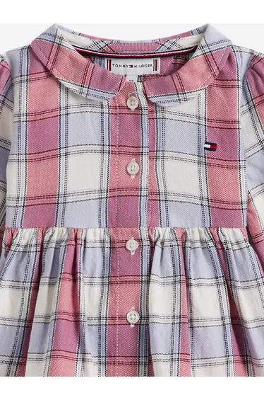 Tommy Hilfiger Baby Girls Checked Dress in Purple