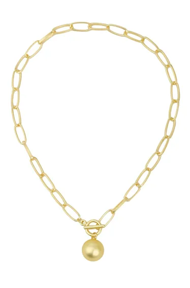Golden Ball Oval Chain Necklace