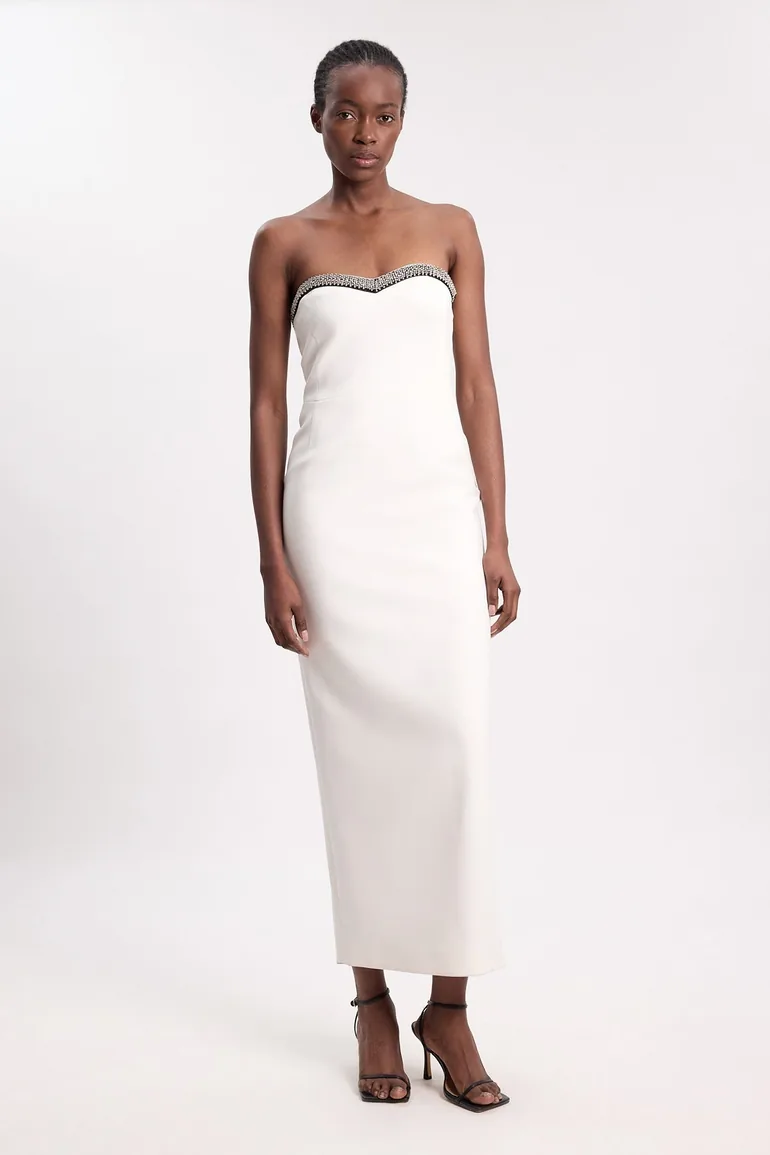 satin bandeau midi dress Sylvette