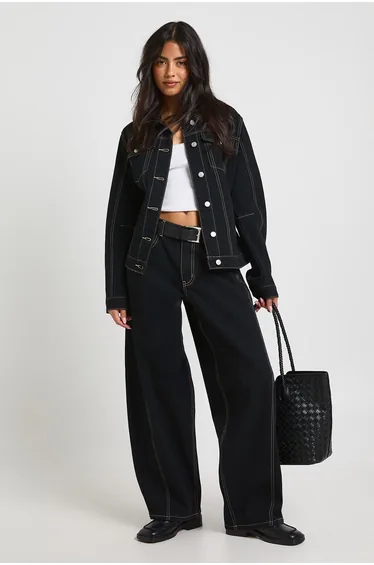 جاكيت بوهو جينز كحلي