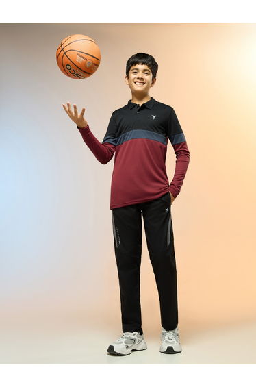 Boys Slim Fit Color Block Polo T-Shirt