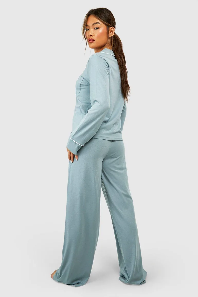 Wide Leg Tie Waist Lounge Trouser - 1