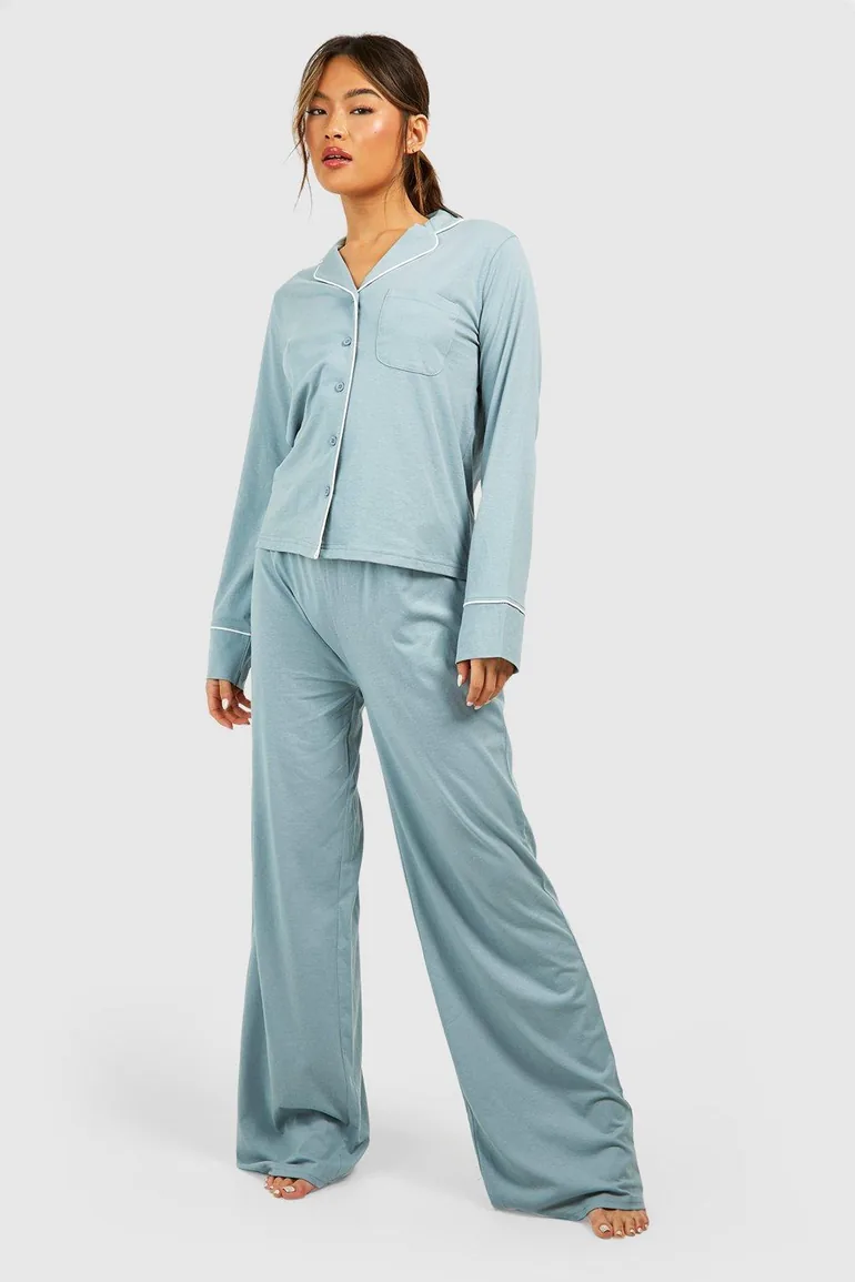 Wide Leg Tie Waist Lounge Trouser - 2