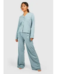 Wide Leg Tie Waist Lounge Trouser - 2