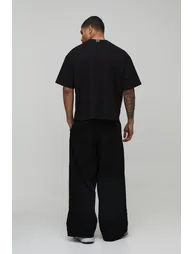 تيشيرت بوهو مان أسود بأكمام متوسطة الطول - 1