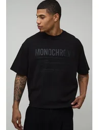 تيشيرت بوهو مان أسود بأكمام متوسطة الطول