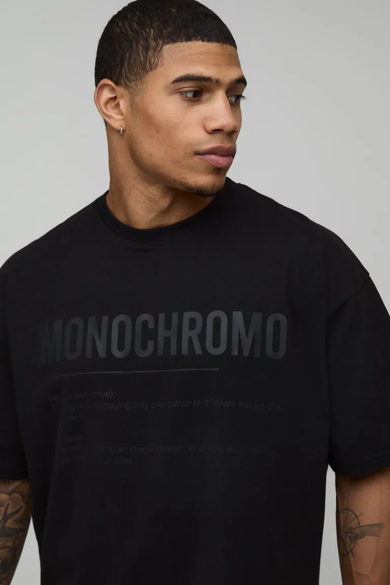 تيشيرت بوهو مان أسود بأكمام متوسطة الطول - 2