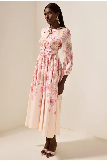 Ophélie Floral Print Round Neck Dress