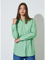 Green Striped Longline Shirt - 2