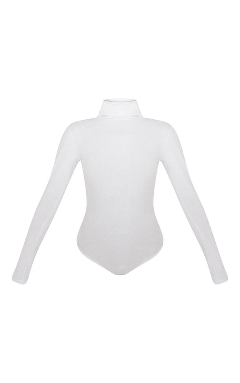 Essential White Roll Neck Bodysuit - 3