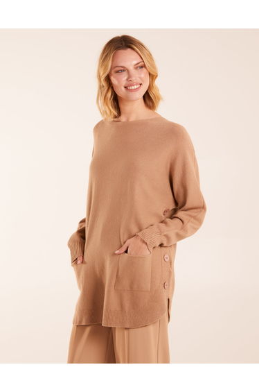 Pocket Slash Neck Jumper