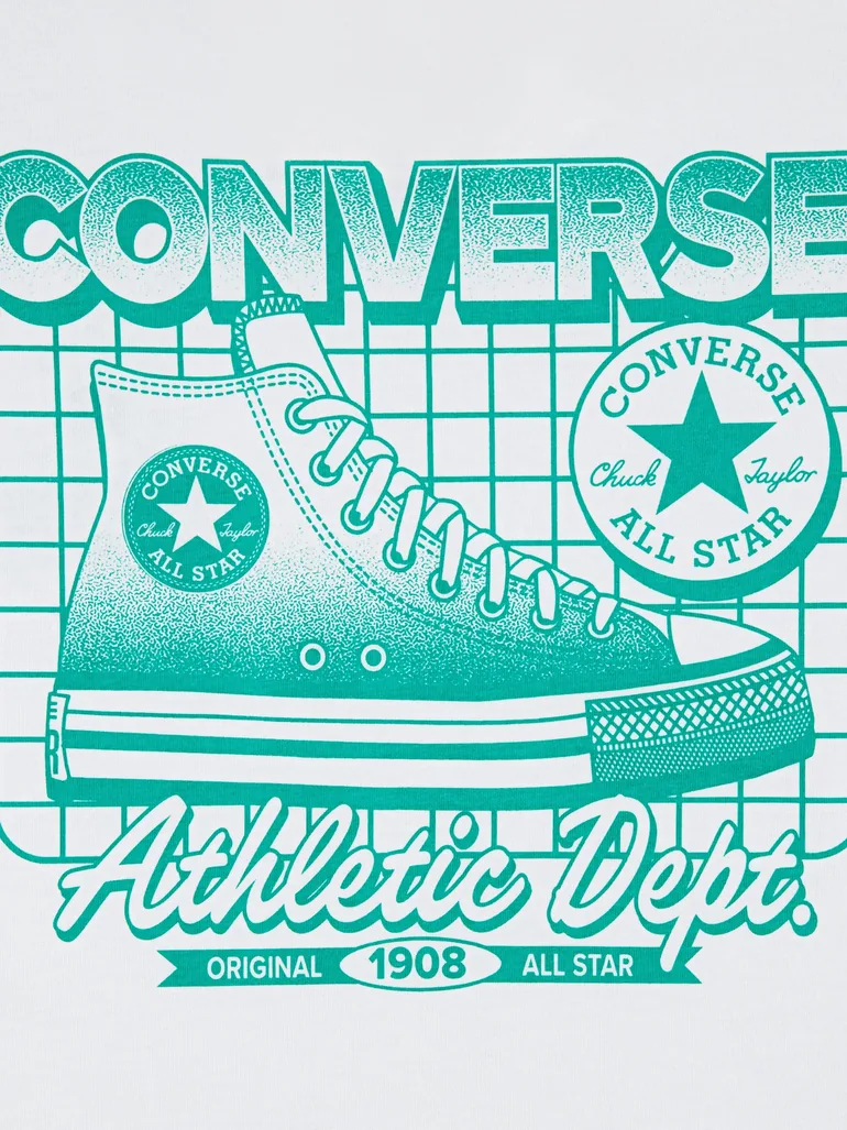Converse Boys Frontback Retro Sneaker T-Shirt in Ivory - 3