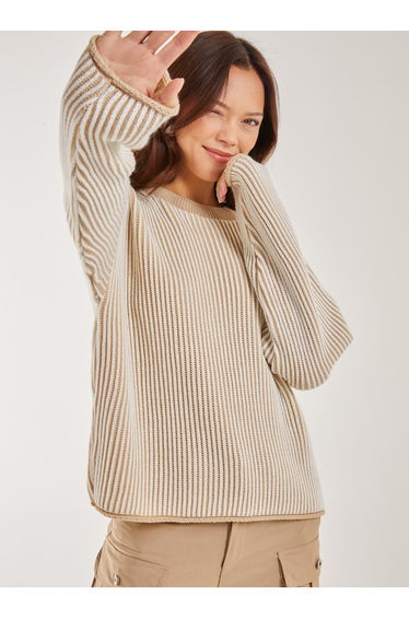 Striped Ribbed Long Sleeve Jumper