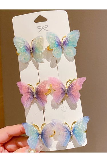 Set of 6 - Butterfly Hair Clips
