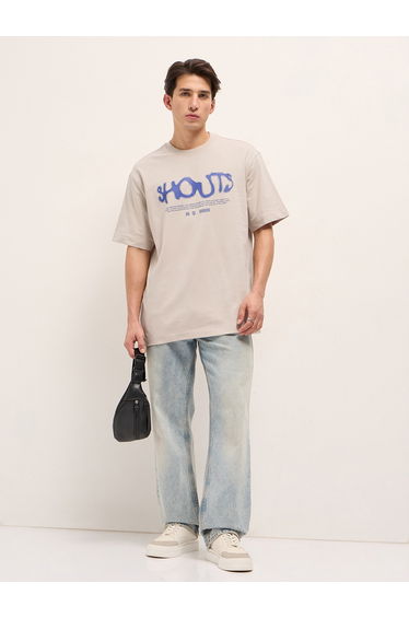 Men Pure Cotton Crew Neck Oversized T-Shirt