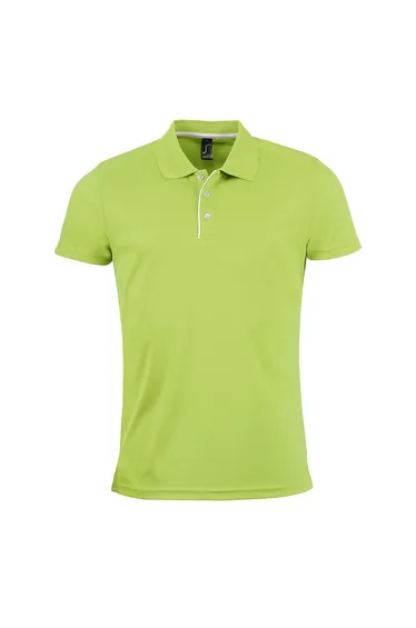 SOLS Mens Performer Short Sleeve Pique Polo Shirt - Apple Green