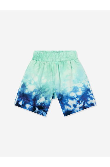 Casablanca Boys Surf Lotus Cotton Shorts in Blue