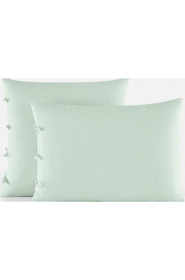 Scenario Plain Cotton Pillowcase with Tie Fastening
