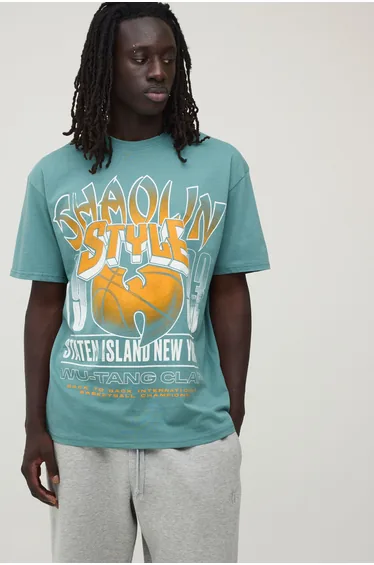 Oversized Wu-Tang NY License Print T-shirt - forest