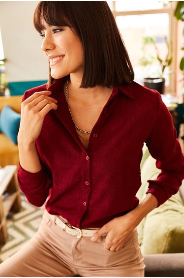 Shirt - Burgundy - Regular fit