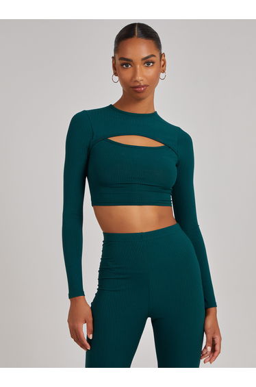 Ribbed Long Sleeve Letterbox Top
