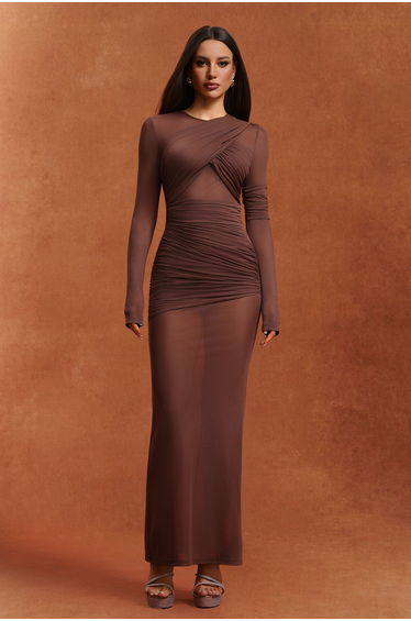 Yvaine Long Sleeve Fold Maxi Dress