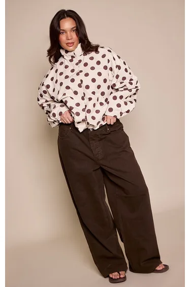 Plus Polka Dot Button Up Jacket