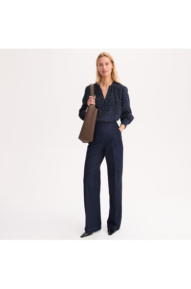 Wide Leg Side Zip Jeans