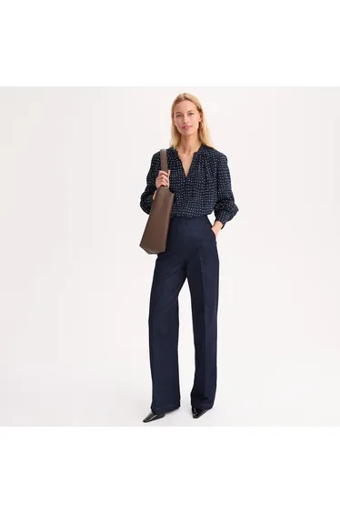 Wide Leg Side Zip Jeans