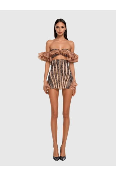 Owino Off Shoulder Lace Cutout Mini Dress
