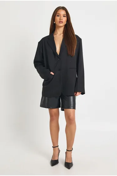 Diamante Oversized Blazer - black