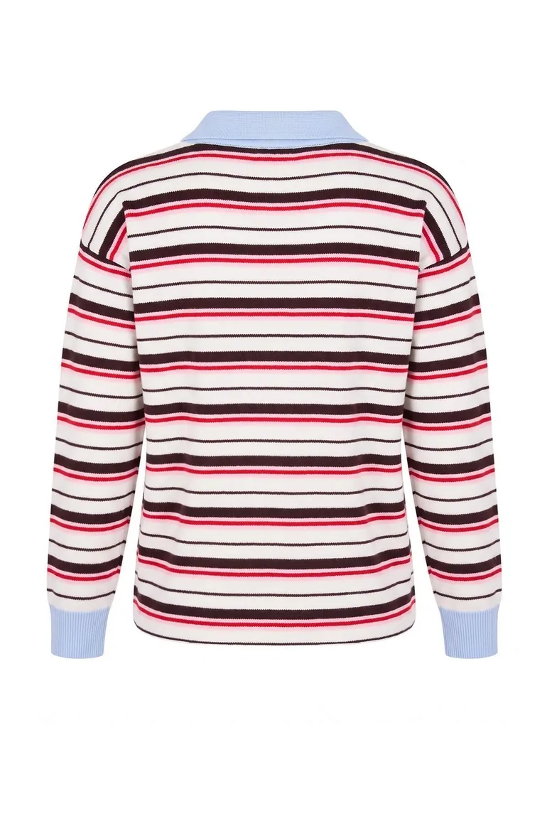 Wardrobe Essentials Ecru Premium/Special Yarn Polo Collar Knit Sweater - 6