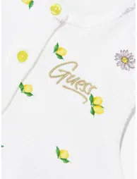 Guess Girls Sleeveless Ribbed Lemons T-Shirt in White - 2