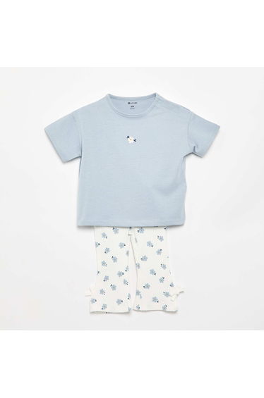 2-piece T-shirt and Leggings Set BLUE