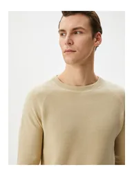 Knitwear Sweater Basic Crew Neck Raglan Sleeve Cotton - 3