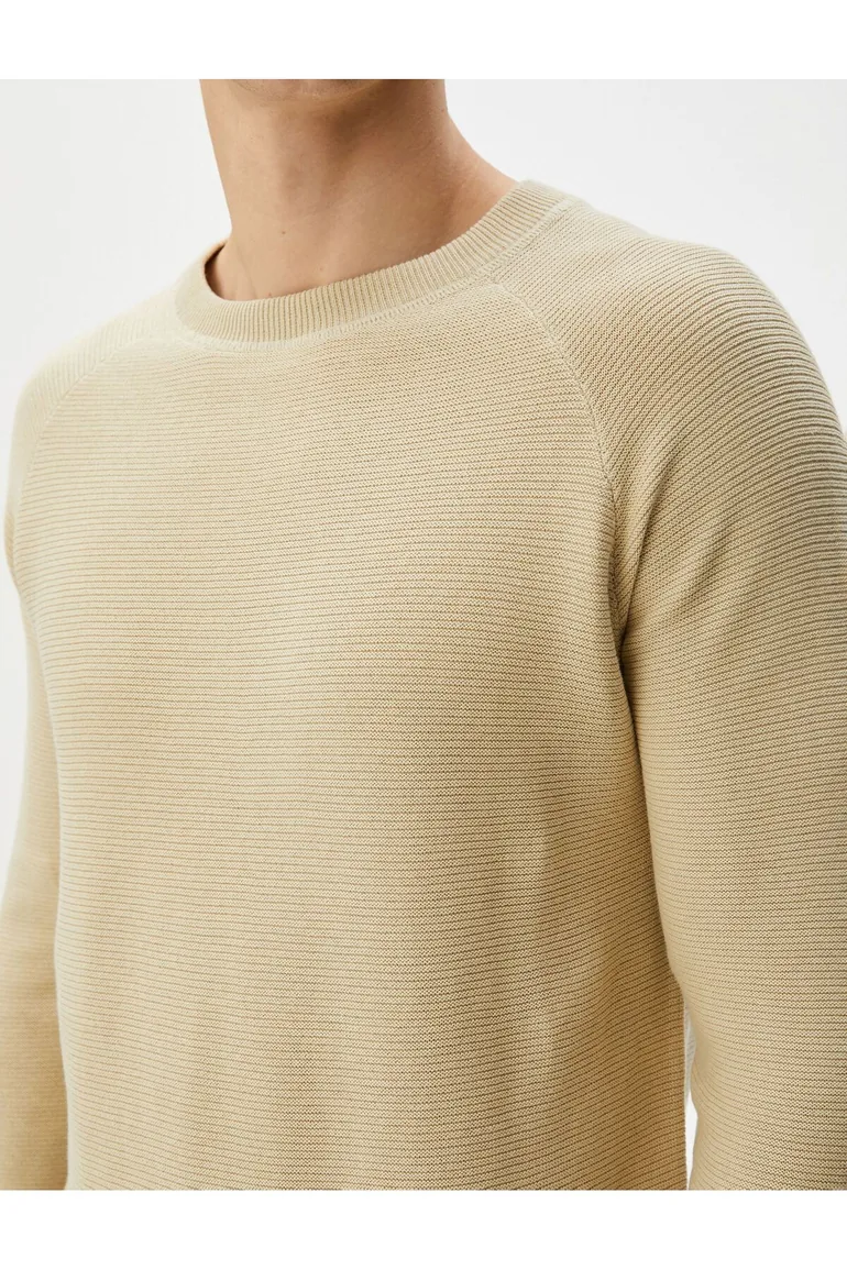 Knitwear Sweater Basic Crew Neck Raglan Sleeve Cotton - 4