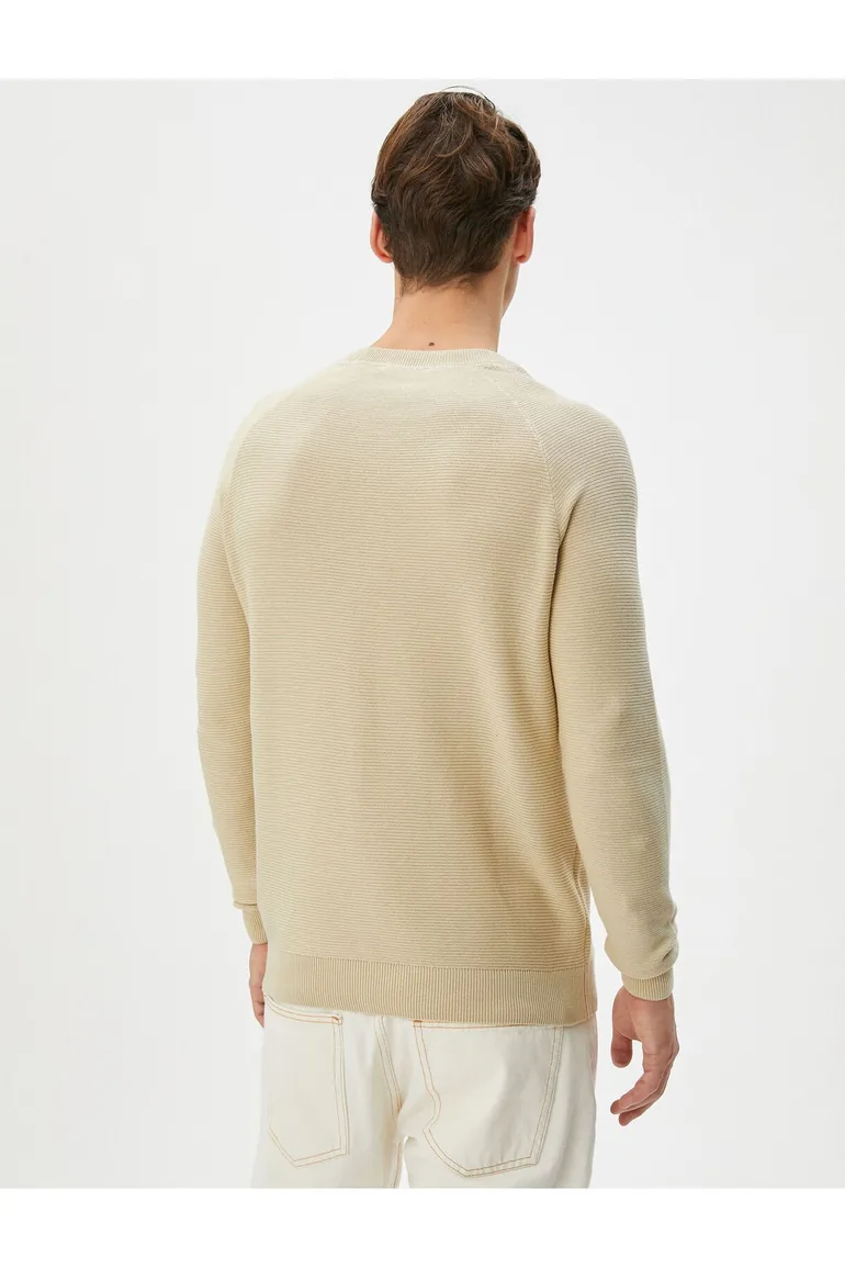 Knitwear Sweater Basic Crew Neck Raglan Sleeve Cotton - 2