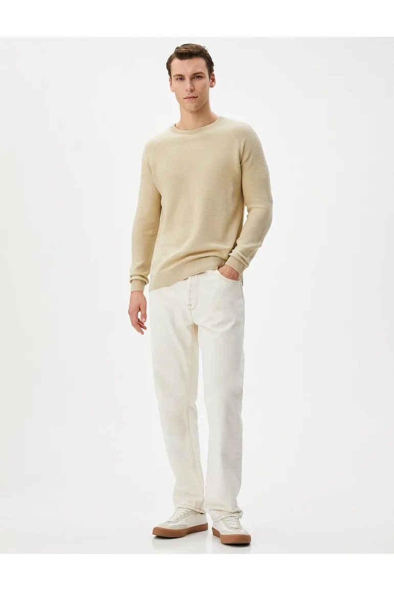Knitwear Sweater Basic Crew Neck Raglan Sleeve Cotton