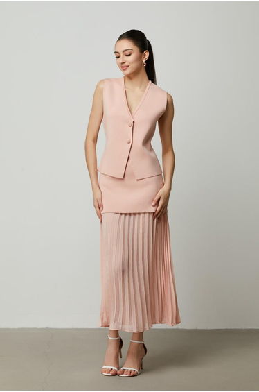 Chiffon pleated layer skirt