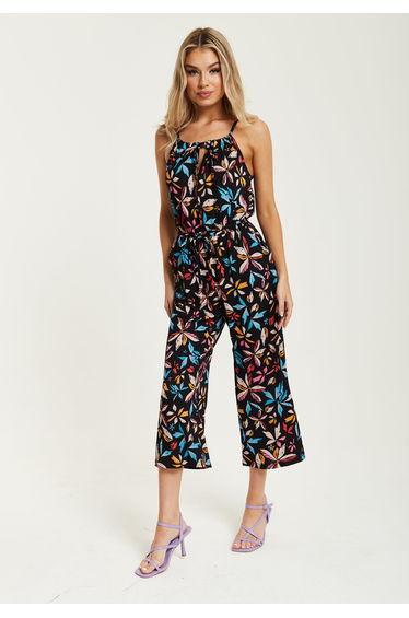 Women's Sleeveless Jumpsuit with Floral Print. product thumbnail 2