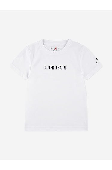 Boys MJ Wordmark Embroidered T-Shirt in White