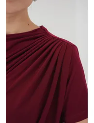 Short Sleeve Sandy Top with Shirring Detail - 4