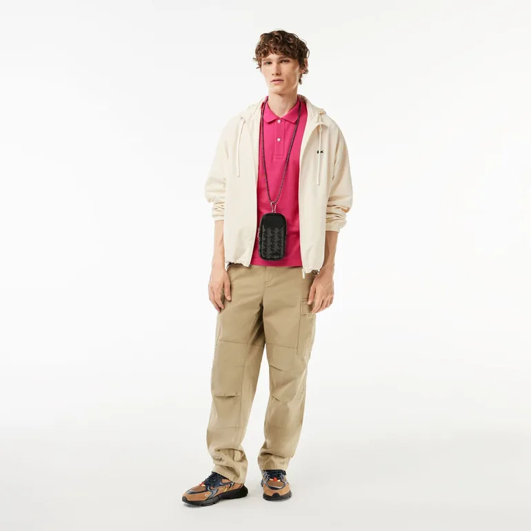 Men's Lacoste Slim Fit L.12.12 Piqué Polo Shirt in Pink - 2